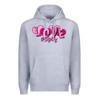 Heather Grey Love vibes Valentine's Day Premium Hoodie - HowdyJamesFarm