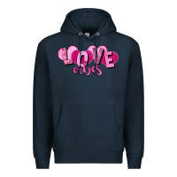 Navy Love vibes Valentine's Day Premium Hoodie - HowdyJamesFarm
