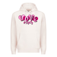 Pale Pink Love vibes Valentine's Day Premium Hoodie - HowdyJamesFarm