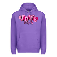 Purple Love vibes Valentine's Day Premium Hoodie - HowdyJamesFarm