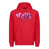 Red Love vibes Valentine's Day Premium Hoodie - HowdyJamesFarm