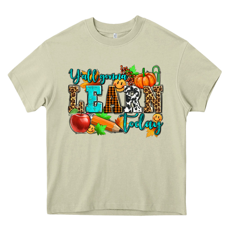 Y'all Gonna Learn Today Pumpkin And Pen Heavy Core Tee by AdoDesignShop | Teevron