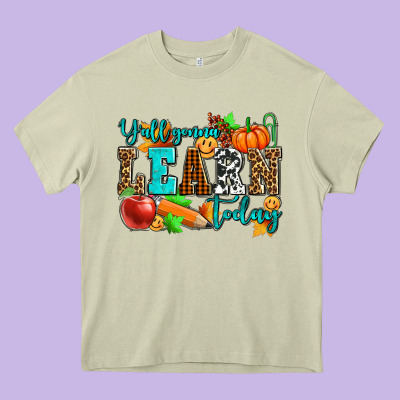 Y'all Gonna Learn Today Pumpkin And Pen Heavy Core Tee Designed By Adodesignshop