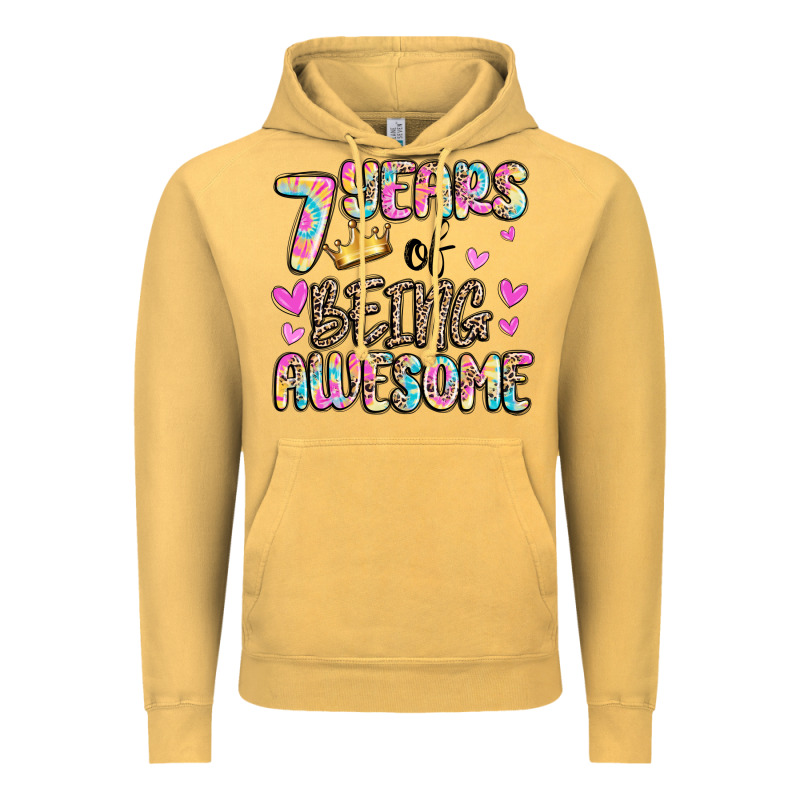 7 Years Of Being Awesome Vintage Hoodie by MaliasSmallBusiness | Teevron