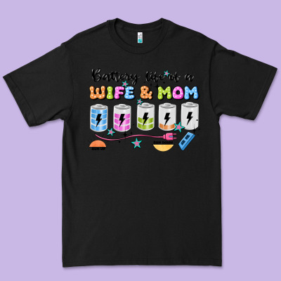 Battery Life Of A Wife & Mom Premium Tee Designed By Jahusdesignshop