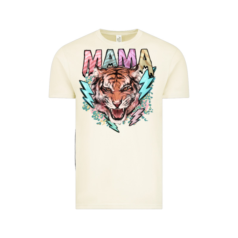 Mama Tiger Lightning Bolt Vintage Tee by NancyCooperArtShop | Teevron