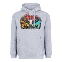 Heather Grey Show mom cow Heavyweight Hoodie - CowGirlArtShop