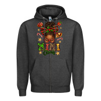 Charcoal Heather mimi claus afro messy bun Zipper Hoodie - texasbilliewilder