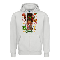 Mimi Claus Afro Messy Bun Zipper Hoodie | Teevron
