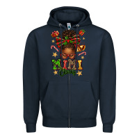 Navy mimi claus afro messy bun Zipper Hoodie - texasbilliewilder