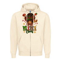Sandshell mimi claus afro messy bun Zipper Hoodie - texasbilliewilder