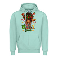 Seafoam mimi claus afro messy bun Zipper Hoodie - texasbilliewilder