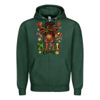 Sports Green mimi claus afro messy bun Zipper Hoodie - texasbilliewilder