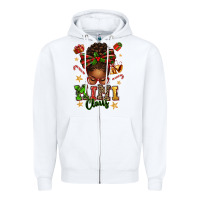 White mimi claus afro messy bun Zipper Hoodie - texasbilliewilder