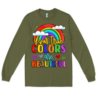 Army Green name vibrant positivity rainbow art Long Sleeve Tee - LillyAllenDesigns