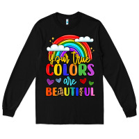 Black name vibrant positivity rainbow art Long Sleeve Tee - LillyAllenDesigns