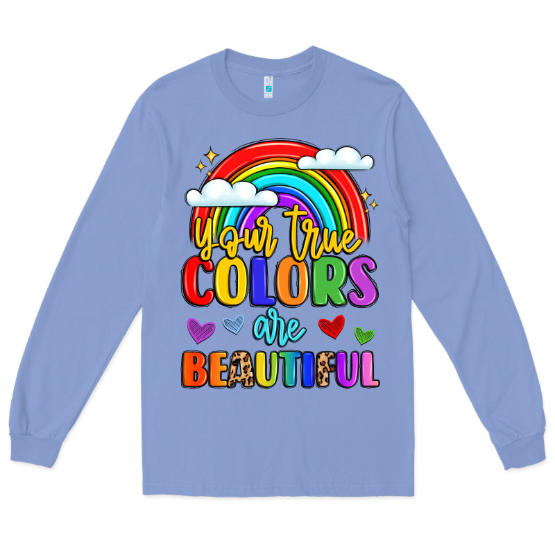 Name Vibrant Positivity Rainbow Art Long Sleeve Tee by LillyAllenDesigns | Teevron