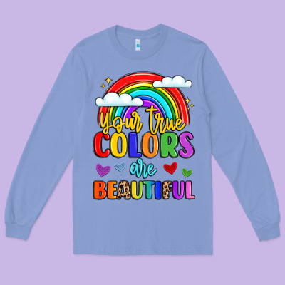 Name Vibrant Positivity Rainbow Art Long Sleeve Tee Designed By Lillyallendesigns