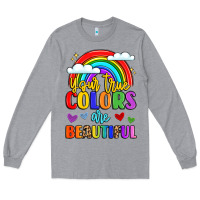 Heather Grey name vibrant positivity rainbow art Long Sleeve Tee - LillyAllenDesigns