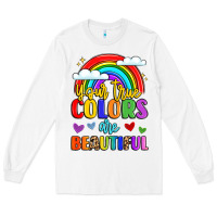 White name vibrant positivity rainbow art Long Sleeve Tee - LillyAllenDesigns