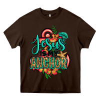 Chocolate Brown jesus is my anchor Heavy Core Tee - Jasminsmagicworld