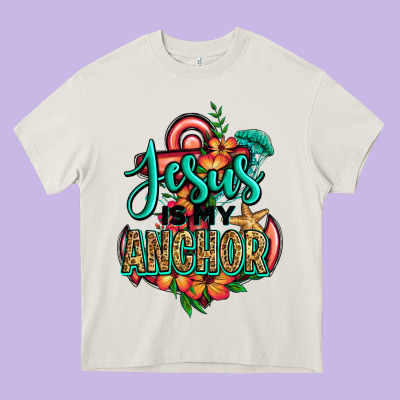 Jesus Is My Anchor Heavy Core Tee Designed By Jasminsmagicworld