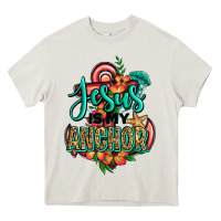Cream jesus is my anchor Heavy Core Tee - Jasminsmagicworld
