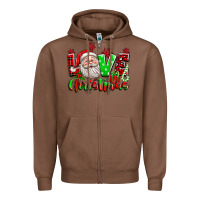 Chestnut love christmas santa Zipper Hoodie - texasbilliewilder