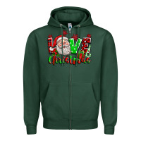 Sports Green love christmas santa Zipper Hoodie - texasbilliewilder