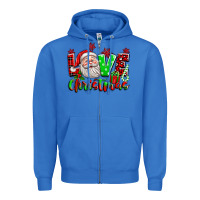 True Royal love christmas santa Zipper Hoodie - texasbilliewilder