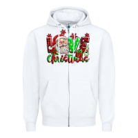 White love christmas santa Zipper Hoodie - texasbilliewilder