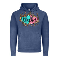 Vintage Denim heart teacher Vintage Hoodie - MaliasSmallBusiness