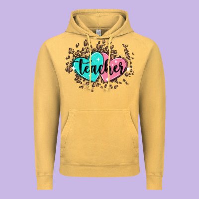 Heart Teacher Vintage Hoodie Designed By Maliassmallbusiness