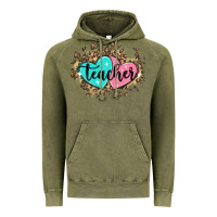 Vintage Olive heart teacher Vintage Hoodie - MaliasSmallBusiness
