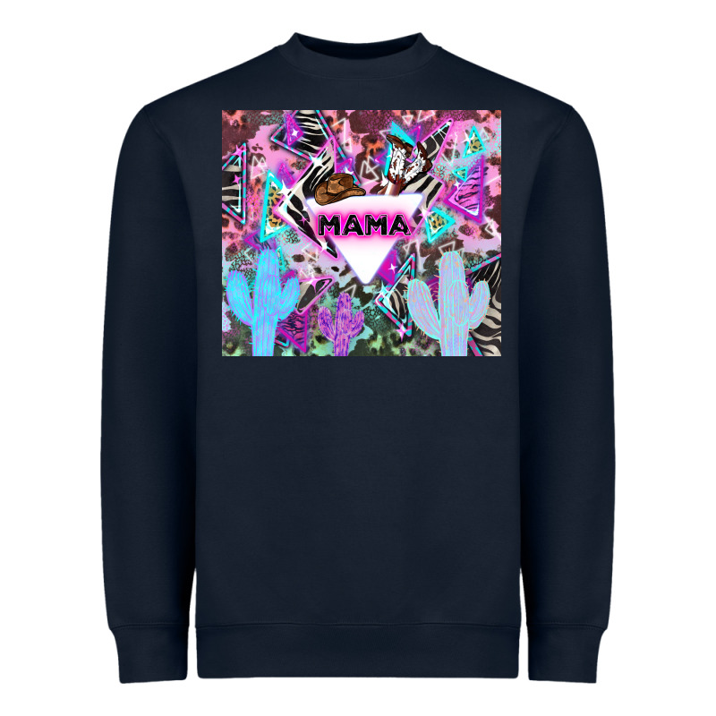 Mama Cowboy Western Animal Pattern Neon Heavyweight Sweatshirt by LillyAllenDesigns | Teevron