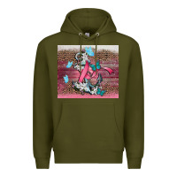 Army Green cancer awareness anchor Premium Hoodie - CowGirlArtShop