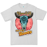 Dove Grey blame it all on my roots bull skull black Premium Tee - JahusDesignShop