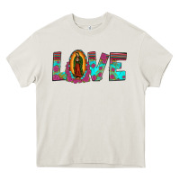 Cream love our lady of guadalupe Heavy Core Tee - JahusDesignShop