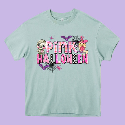 Pink Halloween Heavy Core Tee Designed By Adodesignshop
