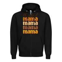 Black Thankful mama Zipper Hoodie - NancyCooperArtShop