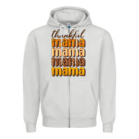 Dove Grey Thankful mama Zipper Hoodie - NancyCooperArtShop