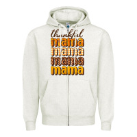 Oatmeal Heather Thankful mama Zipper Hoodie - NancyCooperArtShop