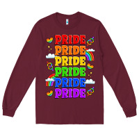 Burgundy rainbow pride celebration Long Sleeve Tee - LillyAllenDesigns