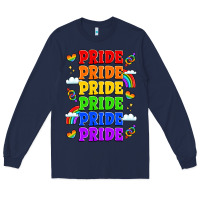 Navy rainbow pride celebration Long Sleeve Tee - LillyAllenDesigns