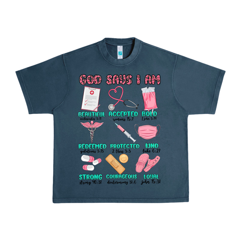 God Says I Am Nurse Urban Heavy Tee by MaliasSmallBusiness | Teevron
