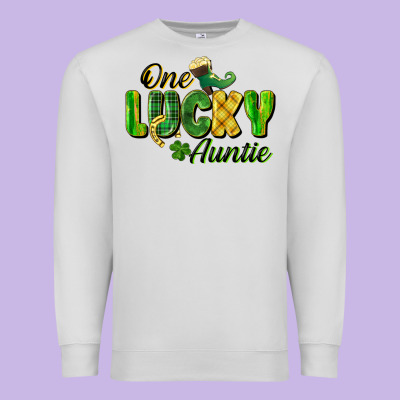 One Lucky Auntie St. Patrick's Day Premium Sweatshirt Designed By Cowgirlartshop