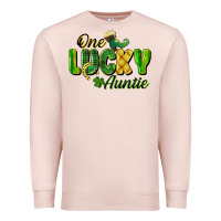Pale Pink One Lucky Auntie St. Patrick's Day Premium Sweatshirt - CowGirlArtShop