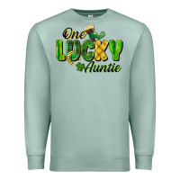 Seafoam One Lucky Auntie St. Patrick's Day Premium Sweatshirt - CowGirlArtShop