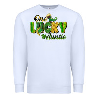 White One Lucky Auntie St. Patrick's Day Premium Sweatshirt - CowGirlArtShop