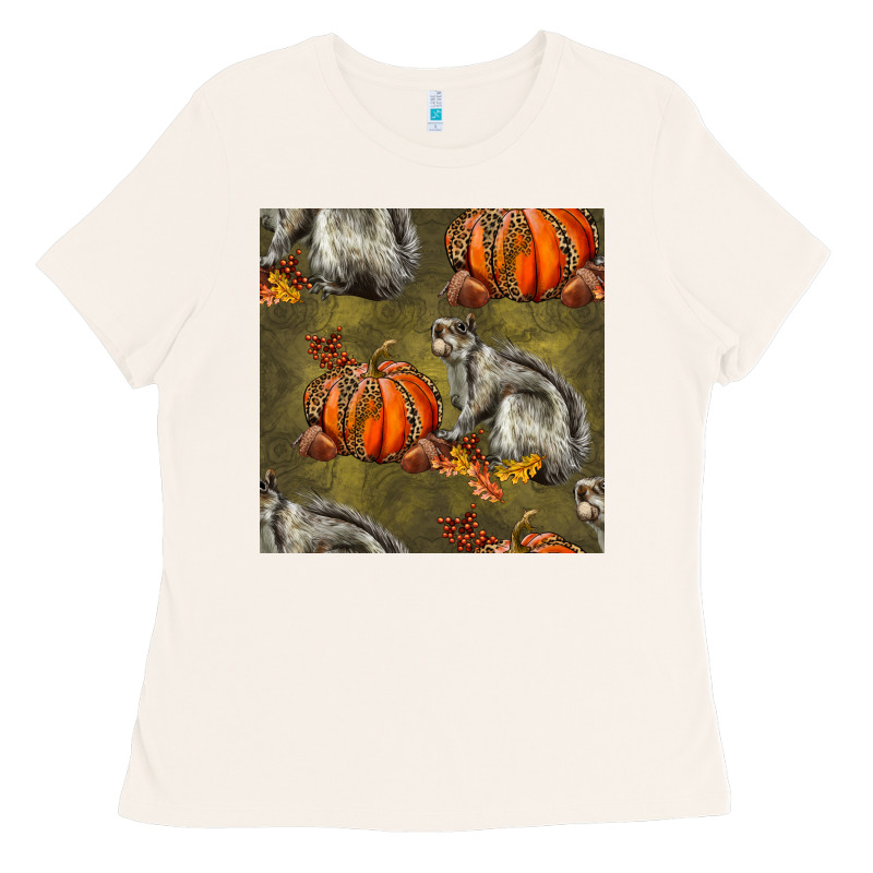 Squirrel Pumpkin Seamless Ladies Tee by BundleAndBundleShop | Teevron